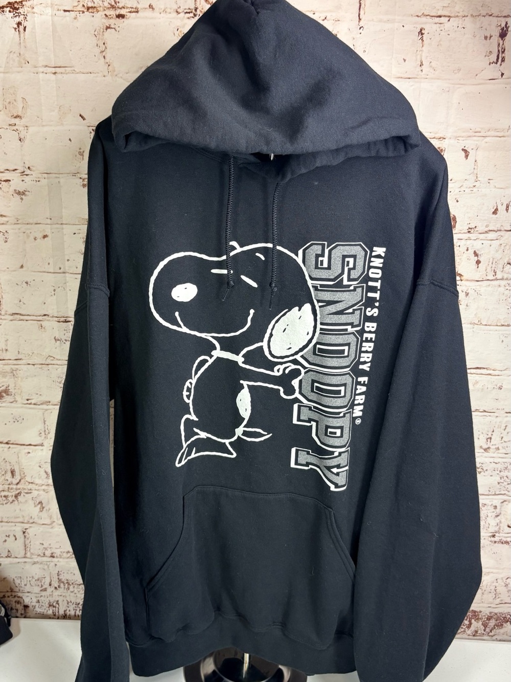 Peanuts Black Pullover Hoodie with White Logo